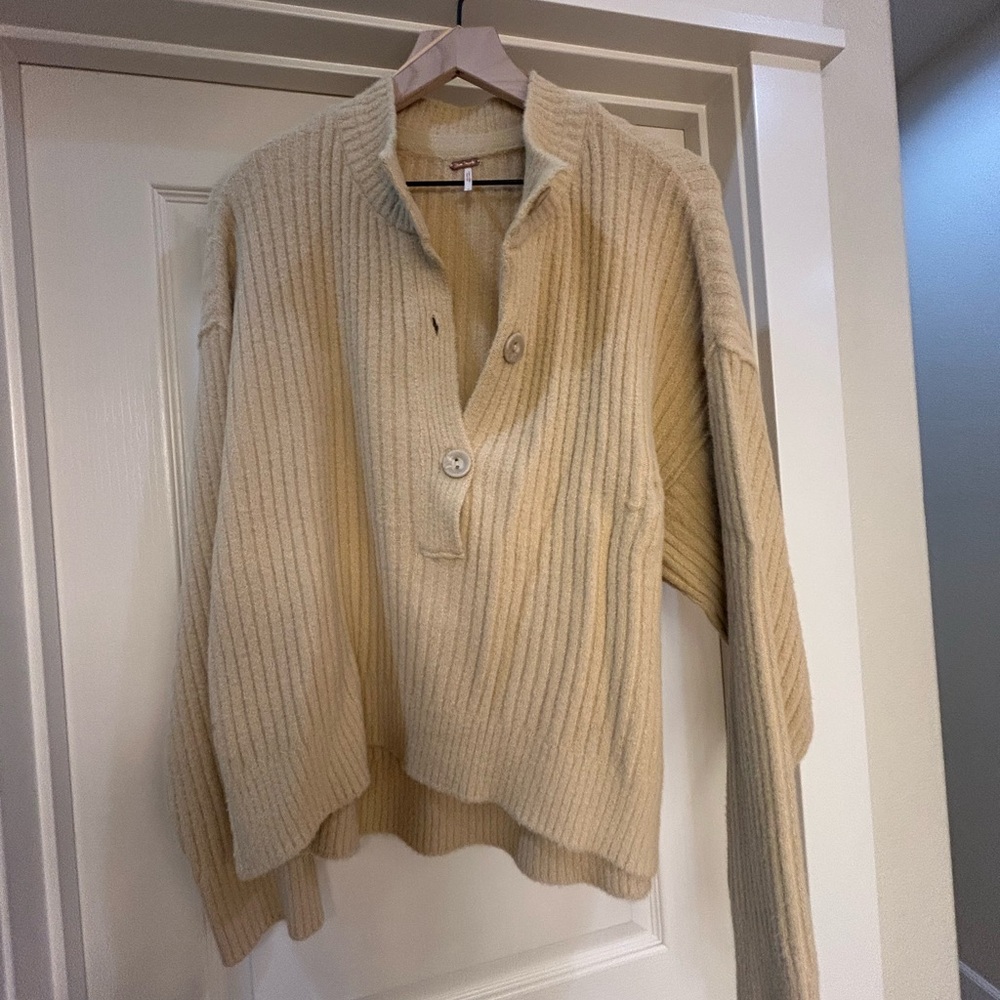 FP Movement by Free People Cream V-Neck Sweater